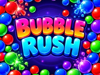 Bubble Rush cover with colorful bubbles and the game title.