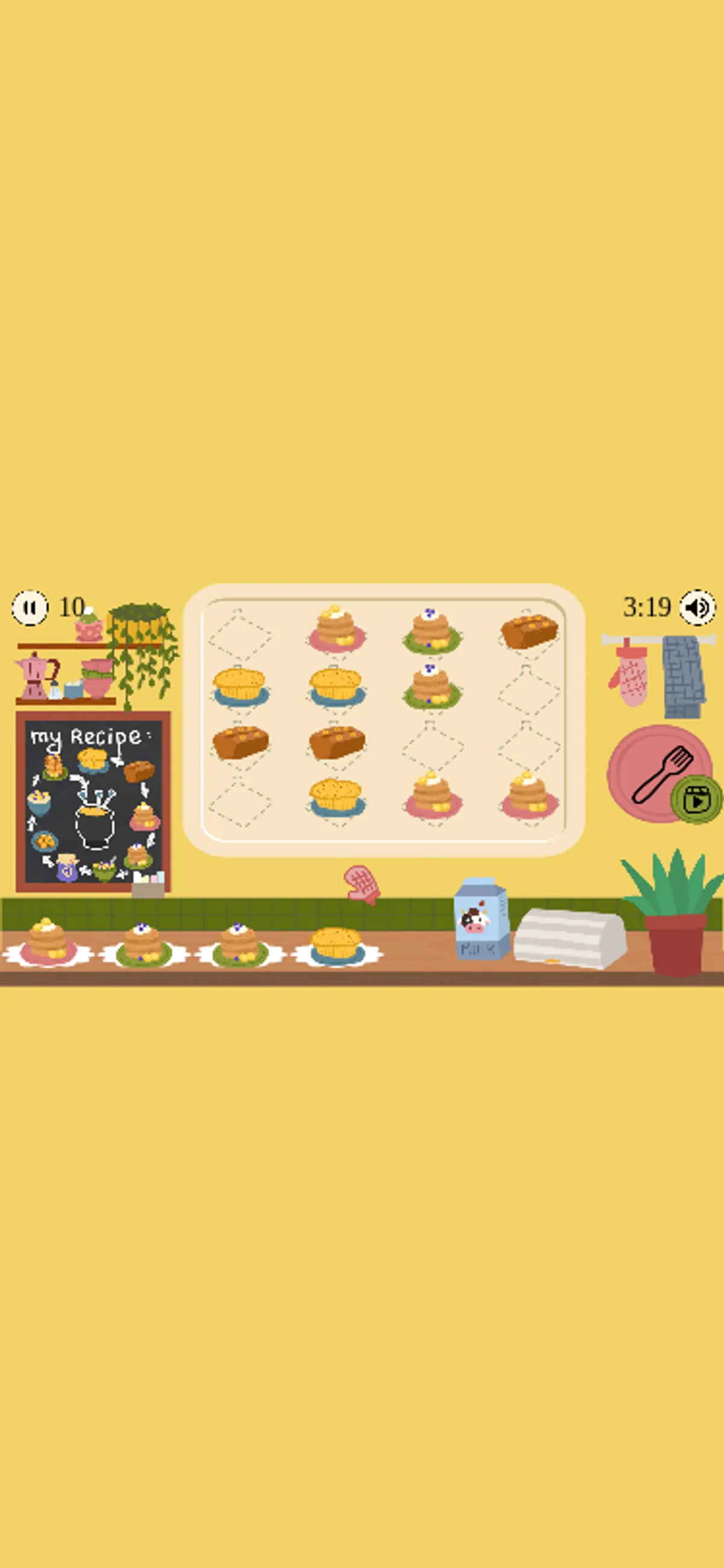 Cakes and pastries placed on a kitchen tray in the mobile viewport