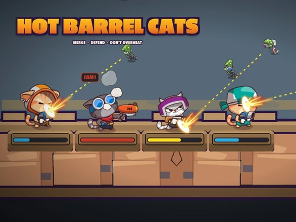 Hot Barrel Cats cover showing illustrated cats defending against fungus enemies