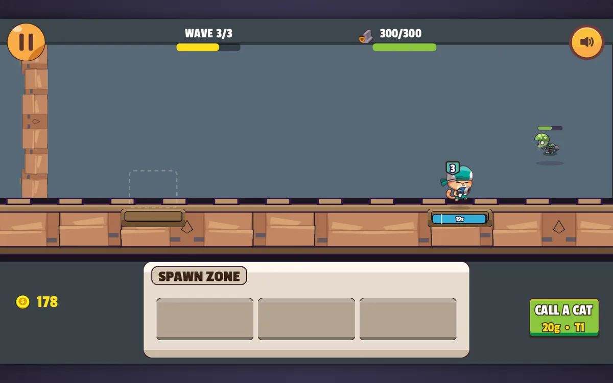 Hot Barrel Cats desktop wall with a tier-3 cat after the second merge