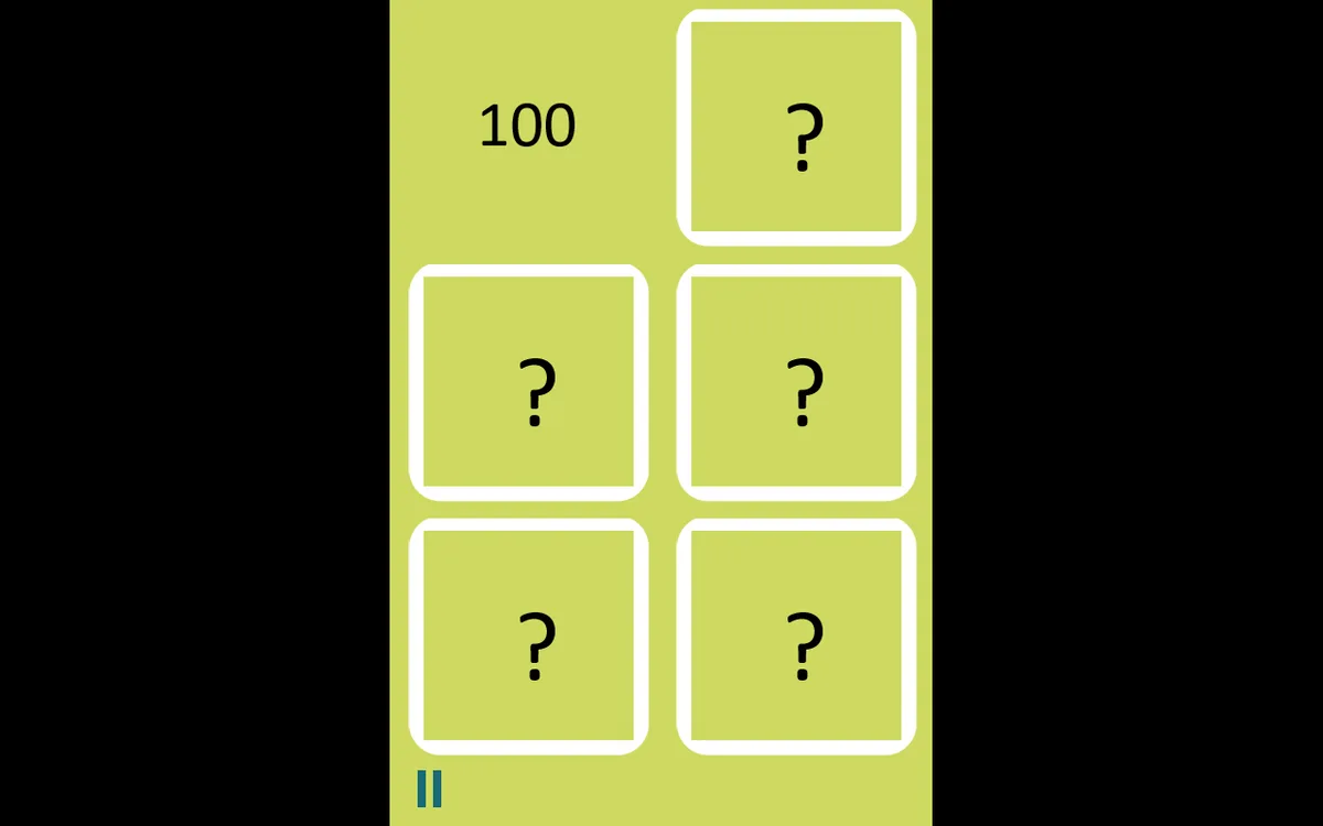 Math Squares desktop Easy board with 100 revealed in the top-left card