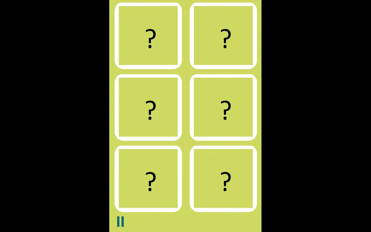 Math Squares desktop Easy board with six question-mark cards after the second selection