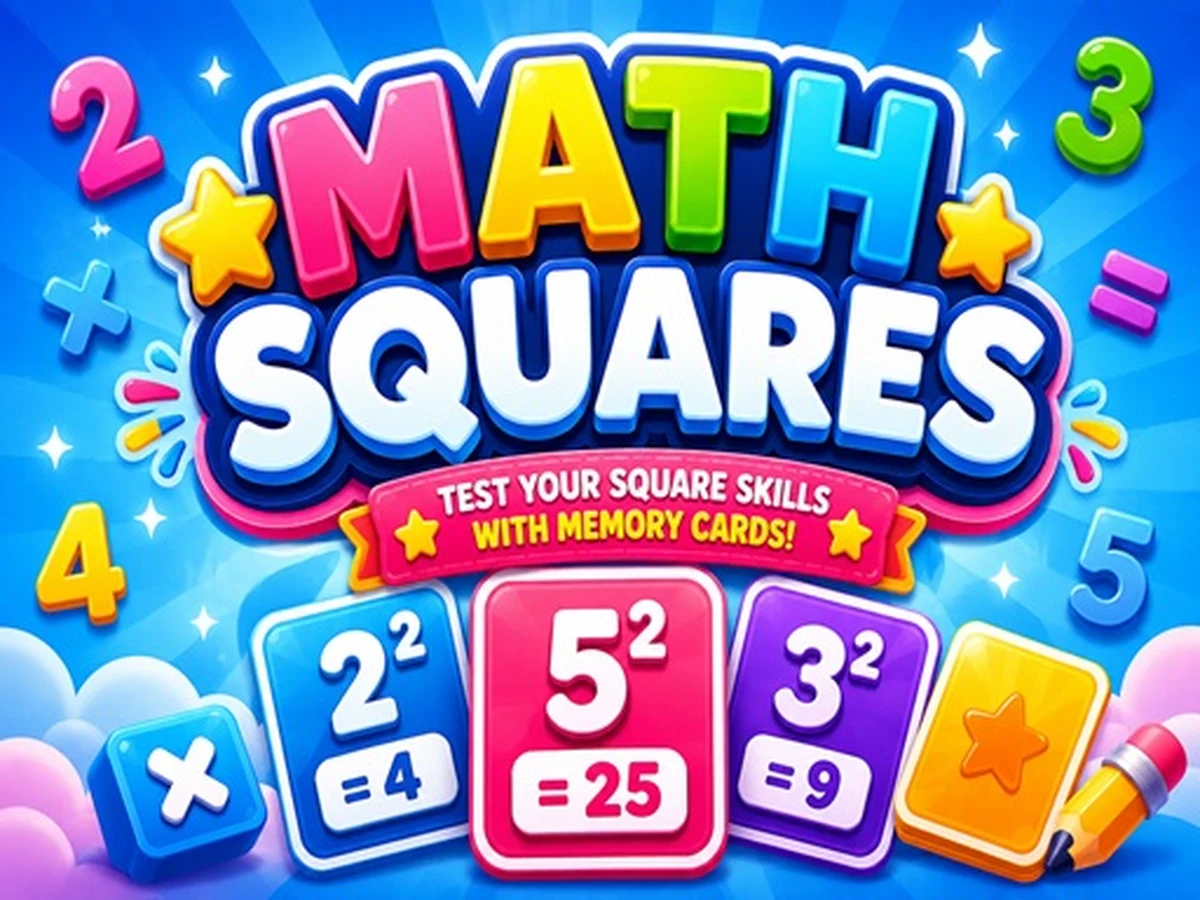 Math Squares cover showing numbered cards and arithmetic symbols