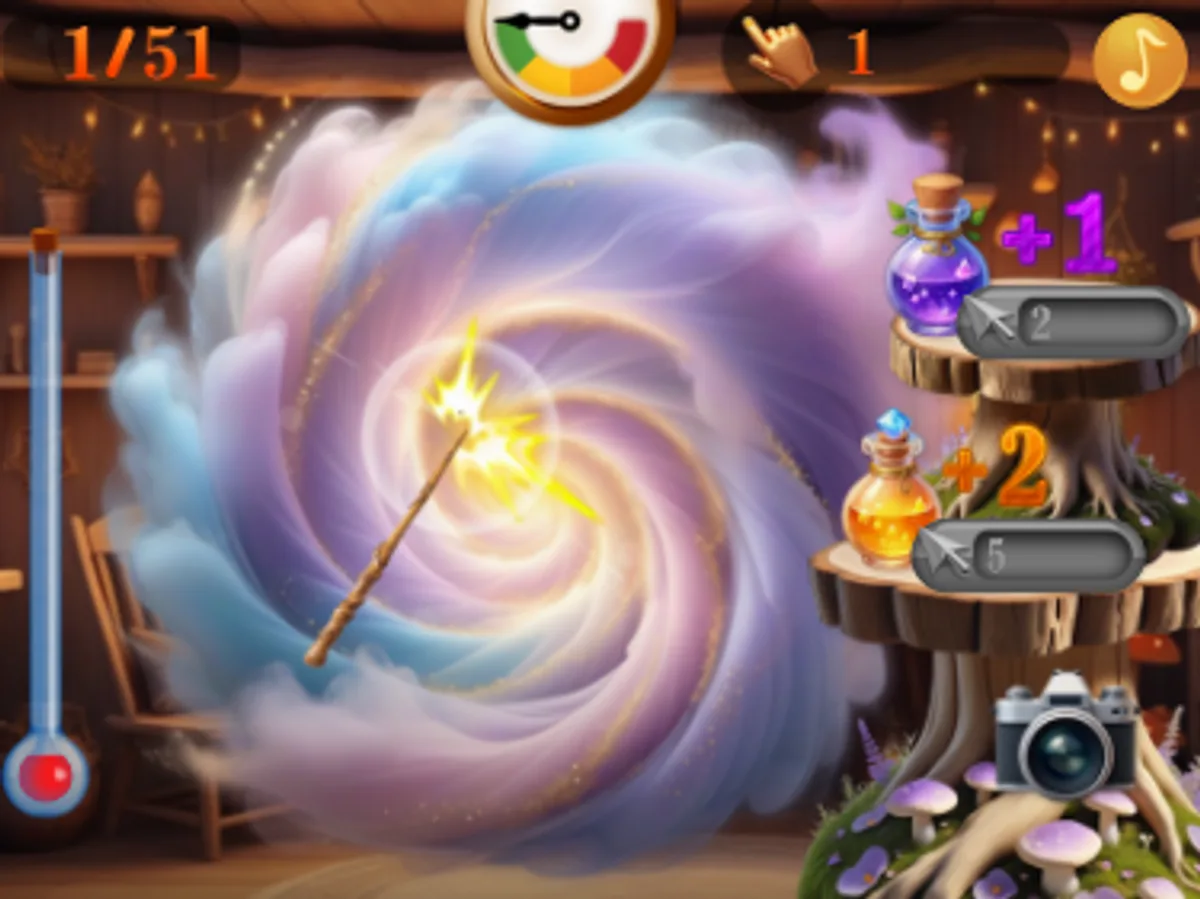 Wand spark at the portal after the recorded touch and hand counter 1