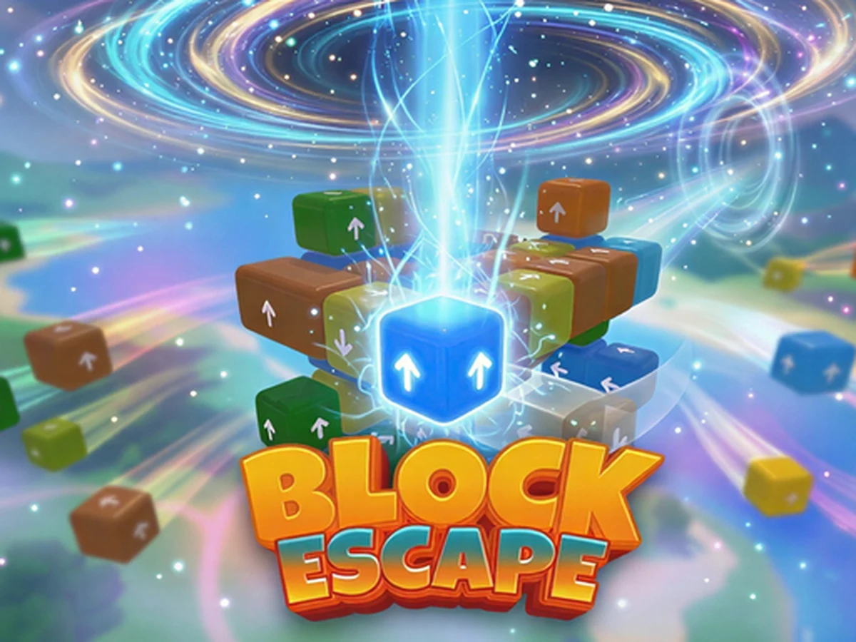 The Block Escape cover with colored directional blocks