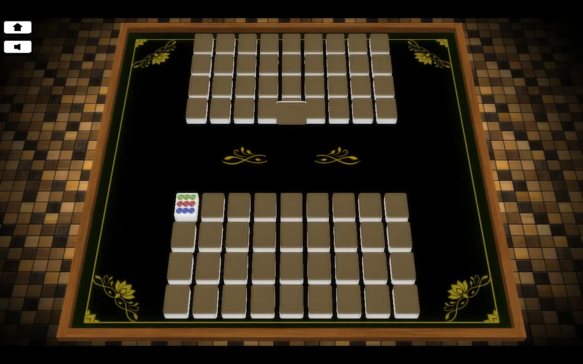 A nine-dot tile at the top of the lower-left column on the desktop board.